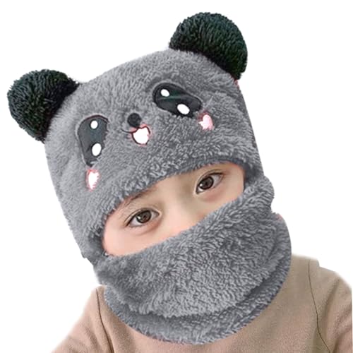 COOL INDIANS Unisex Baby Winter Panda Cartoon Monkey Cap| Toddle Hat Baby Stripe Woolen Cap Baby boy & Baby Girl (3-4 Years, Grey)