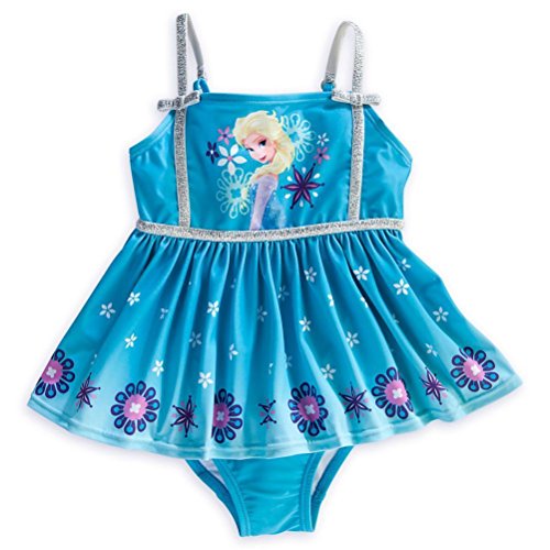 Disney Disney Store Frozen Elsa Big Girl One Piece Swimsuit Size 7/8