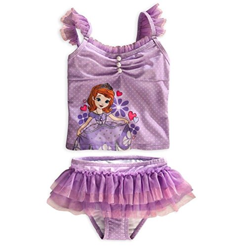 Disney Disney Store Sofia The First Girl Two Pieces Deluxe Swimsuit Size 4