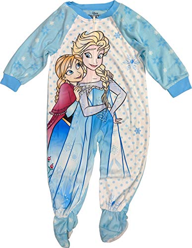 Disney Frozen Pajamas Elsa Anna Footed Blanket Sleeper for Toddlers (5T) White
