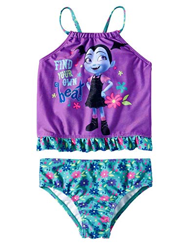 Disney Junior Vampirina Little Girls Toddler 2 Piece Tankini Swimsuit (5T) Purple