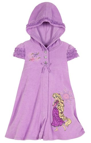 Disney Store Rapunzel Hooded Swimsuit Cover Up Swimwear Size XS 4, Purple, 4
