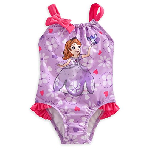 Disney Store Sofia the First Swimsuit Size Small 5/6 (5T): 1-Piece Swimwear