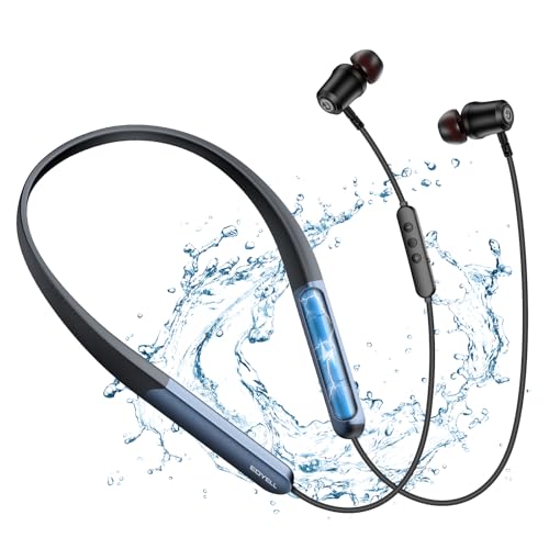 EDYELL C6 130H Neckband Earphone with Type C Fast Charge, Bluetooth 5.3 In Ear Wireless Neckband with Mic, 10mm Drivers ENC, Dual Battery Neckbands for Music/Travelling/Calling