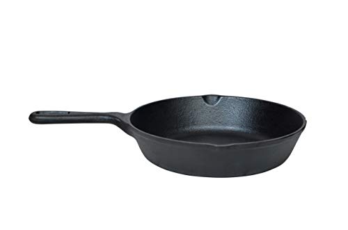 EMBASSY Cast Iron Skillet/Frying Pan, 8 Inches, Pre-Seasoned Cookware Made in India