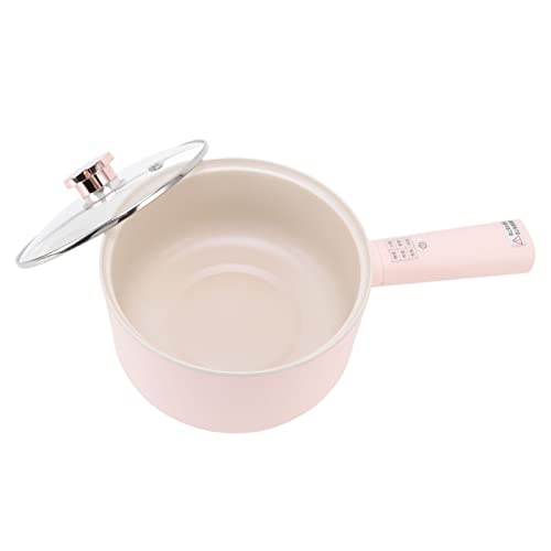 EXCLUZO Mini Electric Cooking Pot, Non-Stick, Automatic Insulation, Multi-Function, Comfortable Grip, Small Electric Stove, Ceramic Glaze Coating for Home Cooking (EU Plug)