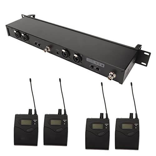EXCLUZO Stage Ear Monitoring System 2 Channel Wireless Earphone Monitor System 100‑240V (EU Plug)