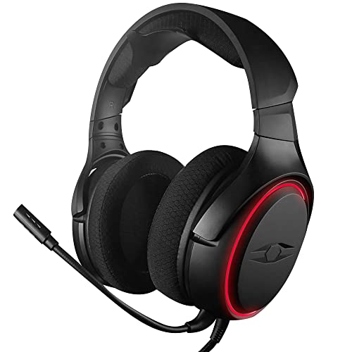 EXCLUZO Wired Gaming Headset Virtual 7.1 Surround Sound 50mm Driver Unit 4 Sound Effect Modes RGB Light Effect