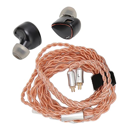 Ear Monitor, 7-40KHz IEM Monitor Earphone Metal 0.78mm 2 Pin Spring2 with Detachable Cable for Noise Isolation