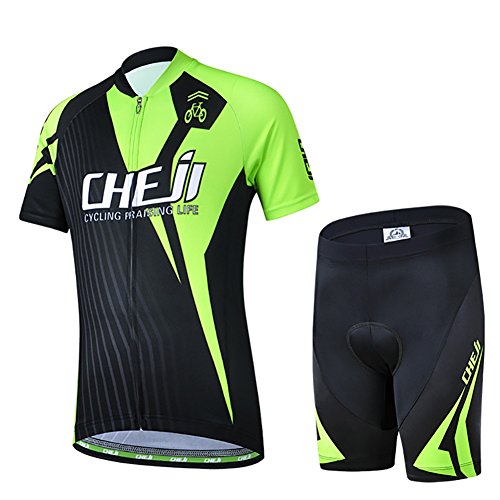 FREE FISHER Kids Cycling Jersey Breathable Cartoon Road Mountain Bike Clothing for Boys Girls, Race Set, 9-11 Years/2X