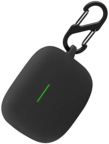 Geiomoo Silicone Case Compatible with Sony LinkBuds S, Protective Cover with Carabiner (Black)