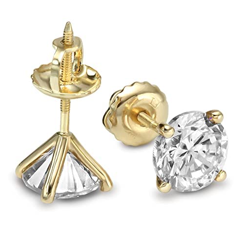 GemsMart Solitaire Diamond Ear Studs For Women 3.60 Carat डायमंड इयररिंग क्लक्सन बेस्ट क्वालिटी हीरा रत्न सोने के कुंडल टॉप्स For Girls Attractive Piece Heera Ratan Original Certified Hira Pathar Nag