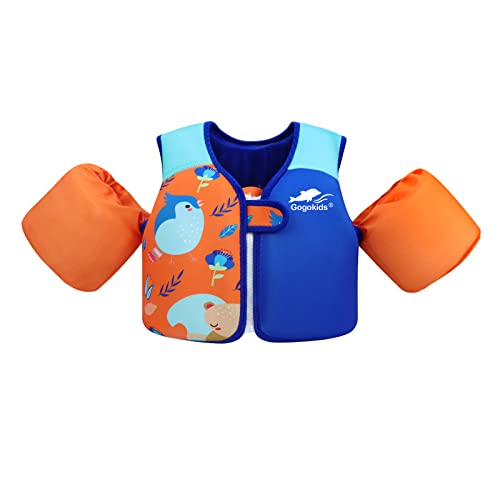 Gogokids Kids Swim Vest with Strong Buoyancy, Toddler Flotation Jackets with Armbands, Child Swimming Aid for 30-40 Pounds Girls and Boys (2-4 Years)