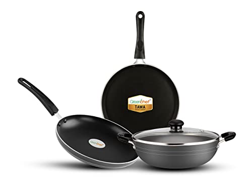 Greenchef Canvas (Grey) Induction Bottom Non-Stick Coated Cookware Set