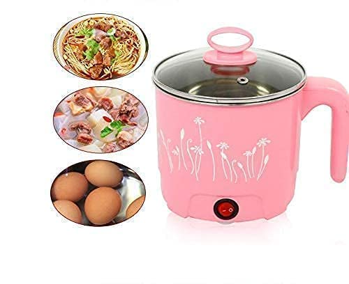 HOPz Electric Multifunction Cooking Pot 1.8 Litre Multi-Purpose Cooker Electric Pressure Cooker, Egg Cooker, Rice & Pasta Cookers, Travel Cooker (Pink 1)