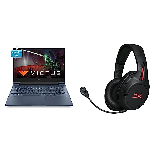 HP Victus Gaming Laptop 12th Gen Intel Core i5-12450H 15.6 inch(39.6 cm) FHD IPS Gaming Laptop & HyperX Cloud Flight - Wireless Gaming Headset for PC/PS4