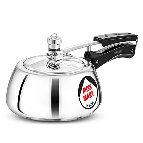 Hawkins 2 Litre Miss Mary Handi Pressure Cooker, Small Inner Lid Cooker, Silver (MMH20),Aluminium