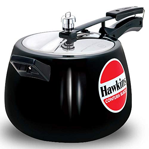 Hawkins 6.5 Litre Contura Black Pressure Cooker, Hard Anodised Inner Lid Cooker, Handi Cooker, Black (CB65)