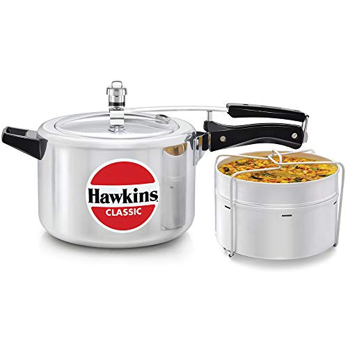 Hawkins Classic 5L Inner Lid Pressure Cooker with Aluminium Separators (Silver)