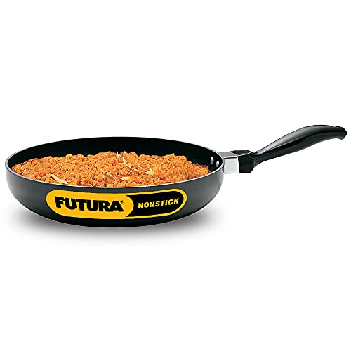 Hawkins Futura 26 cm Frying Pan, Non Stick Fry Pan, Rounded Side Frypan for Easy Stirring, Black (NF26R)