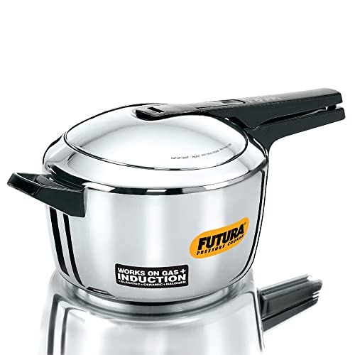 Hawkins Futura 5.5 Litre Inner Lid Pressure Cooker, Stainless Steel Cooker, Induction Cooker, Pan Cooker, Silver (FSS55)