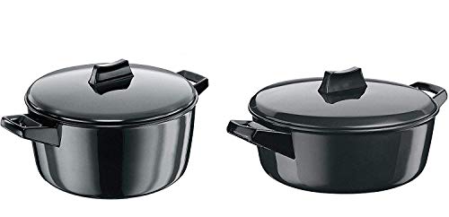 Hawkins Futura Hard-anodized Aluminium Cook-n-serve Bowl Set - 2 Piece (Black, 2 L+ 3 L)