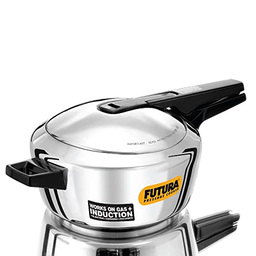 Hawkins Futura Stainless Steel 4 litre Inner Lid Pressure Cooker Induction compatible