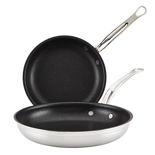 Hestan - ProBond Collection - TITUM Nonstick Frying Pan Set, 8.5" Open Frying Pan & 11" Open Frying Pan, Stainless Steel