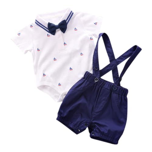 Hopscotch Baby Boys Cotton Graphic Print Formal Set In Navy Color For Ages 0-3 Months (YYG-3507382)
