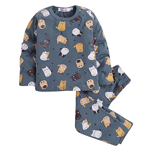 Hopscotch Boys Grey Animal Print Top and Pajama Set