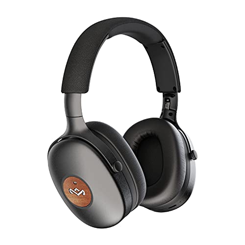 House of Marley Positive Vibration XL ANC: Noise Cancelling Over-Ear Headphones with Microphone, Wireless Bluetooth Connectivity, and 26 Hours of Playtime