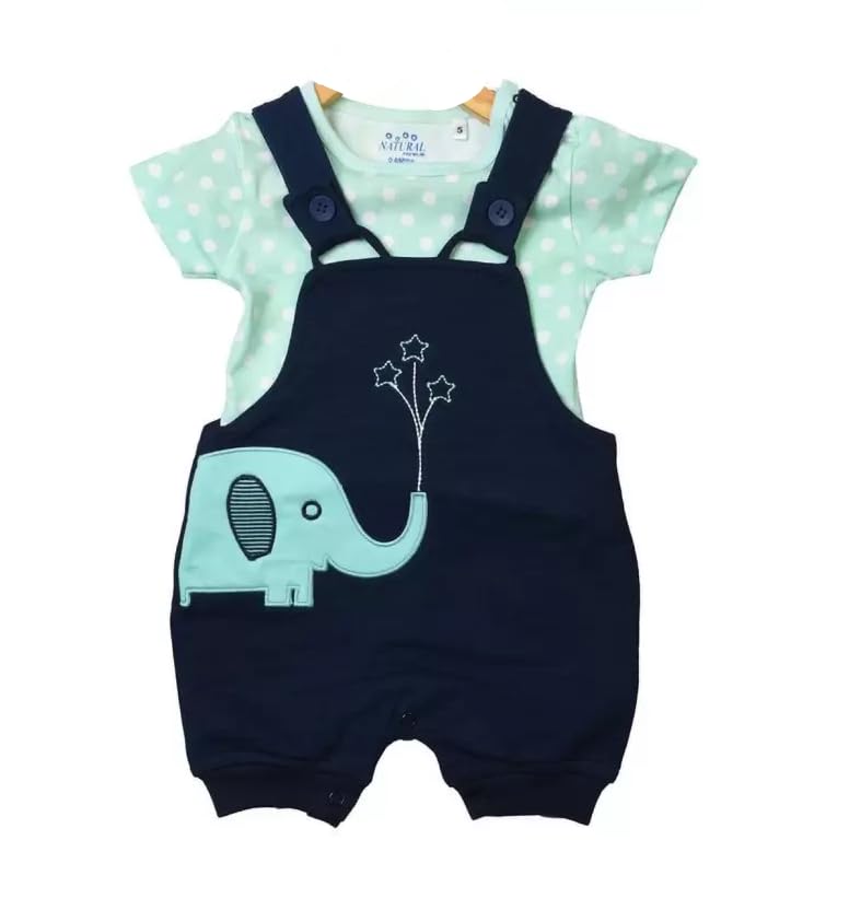 INDHRANI Dungaree Set for Baby Boy and Baby Girl | Kids Cotton Clothing Set