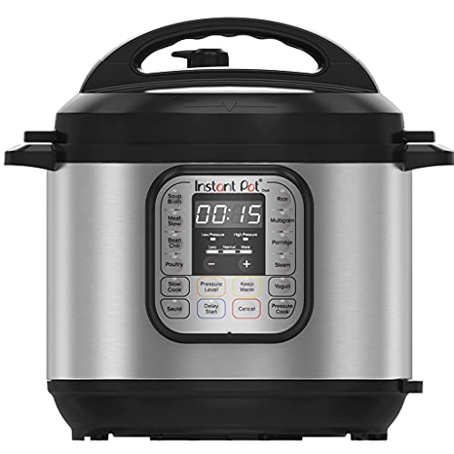 Instant Pot Duo V2 7-In-1 Electric Outer Lid Pressure Cooker, 6 Qt, 1000 W, Brushed Stainless Steel/Black, 220-240V, Inner Pot, 5.7 liter