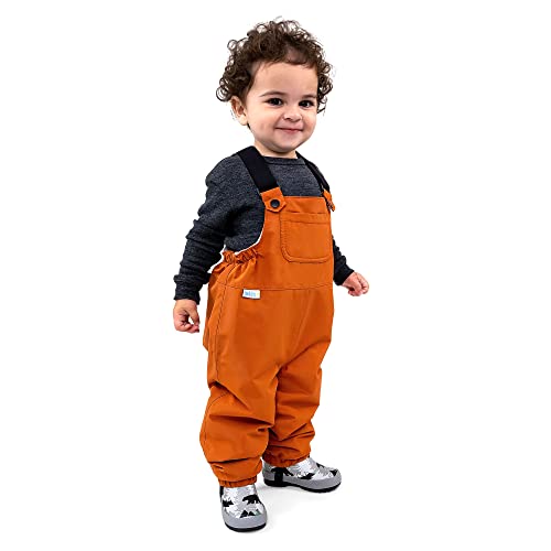 JAN & JUL GRO-with-Me Cozy-Dry Rain Bib Pants for Boys Girls Toddlers (Terracotta, 1-2 Years)