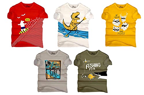 JUGULAR Unisex BabyT-Shirt (Multicolored, 6-12 Months)