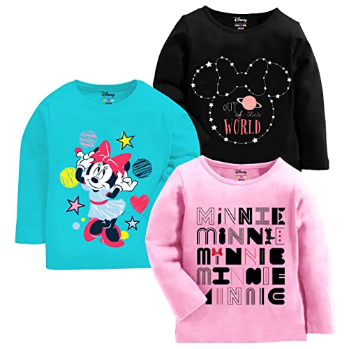 Kuchipoo Girls Regular Fit Cotton T-Shirts (© Disney-TSHRT-359, 8-9 Years, Multi-Colored)