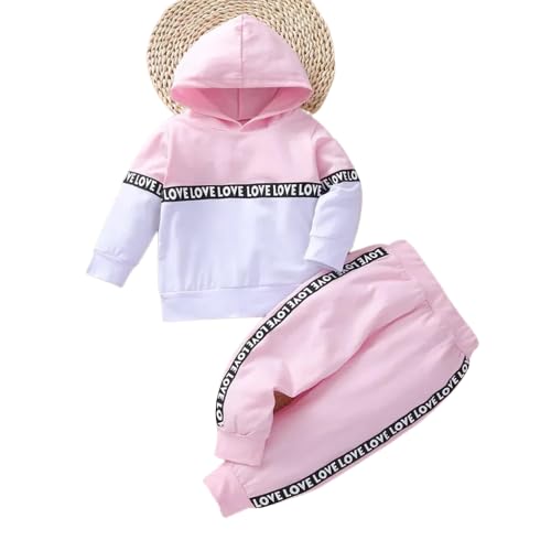 Kwikk Love Fleece tracksuit Cotton Full Sleeves T-Shirt and Pant Set for Baby Boys and Girls Winter Clothing Set Pink