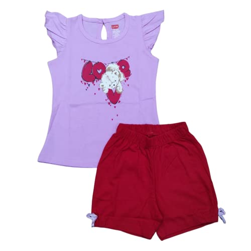 LuvLap Half Sleeve Girls Top & Shorts Sets, For Baby, Infants & Toddlers, Multicolour, 100% Cotton, Baby Girl Dress, Baby Girl Clothes