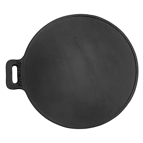 MANNAR CRAFT Pre-Seasoned Cast Iron Tawa Cookware with Flat Bottom (Black), Ready to Use, for Roti/Paratha/Dosa/Uttapam (20 Inch)