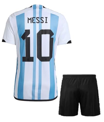 Messi 10 Football Jersey 2022/23 with Black Shorts (Boys & Kids) (12-18Months)