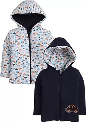 Mini Berry New Reversible Hooded Winter Jacket With Zipper(Black)