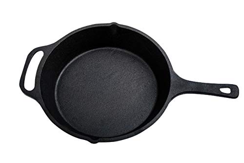Mr. Butler Natural Pre-Seasoned Cast Iron Heavy-Duty Skillet | 10.25 Inch, 2 L Capacity, Induction & Oven Friendly Pan for Deep Fry | Toxin-Free Cookware with Quick, Even Heating -One-Piece Design