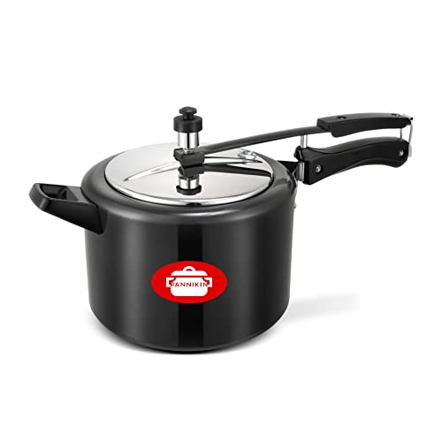 Pannikin Hard Anodised with Induction Base Inner Lid Pressure Cooker 5 Litres (black)