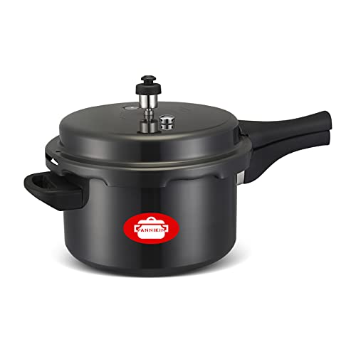 Pannikin Hard Anodised with Induction Base Outer Lid Pressure Cooker 5 Litres (black)