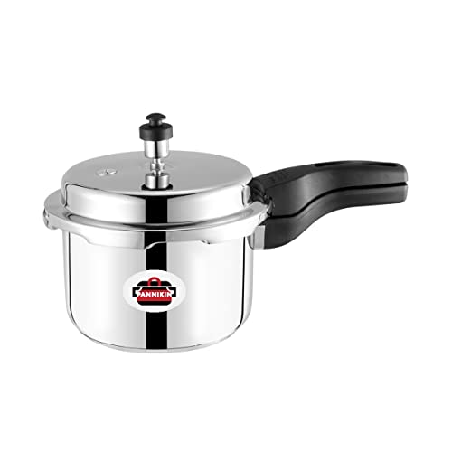 Pannikin Stainless Steel with Induction Base Outer Lid Pressure Cooker 3 Litres (Silver)