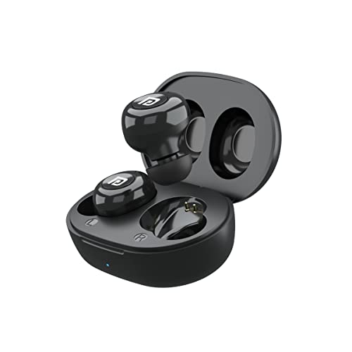 Portronics Harmonics Twins S3 Smart TWS Bluetooth 5.2 Earbuds with 20 Hrs Playtime, 8mm Drivers, Type C Charging, IPX4 Water Resistant, Low Latency, Lightweight Design(Black)