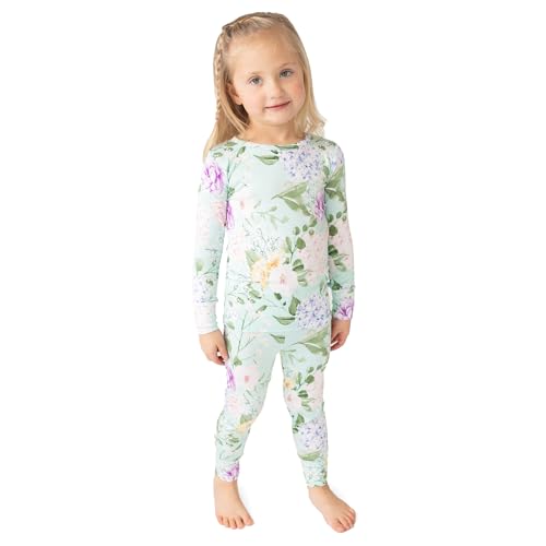 Posh Peanut Baby Pajamas Set - Toddler Sleepers Little Girl Clothes - Kids Two Piece PJ - Soft Viscose Bamboo (Erin, 2T)