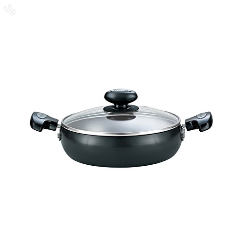 Prestige Aluminium Hard Anodised Cookware Saute Pan, 20 cm, Black