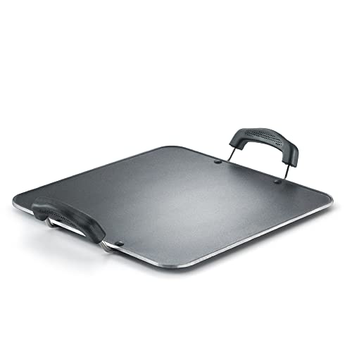 Prestige Aluminium Omega Select Plus Residue Free Non-Stick Heavy Gauge Square Tawa, 30 cm, Black