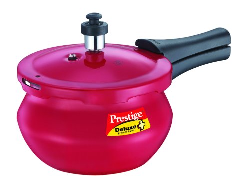 Prestige Deluxe Plus Baby Induction Base Aluminium Outer Lid Pressure Handi, 2 Litres, Flame Red